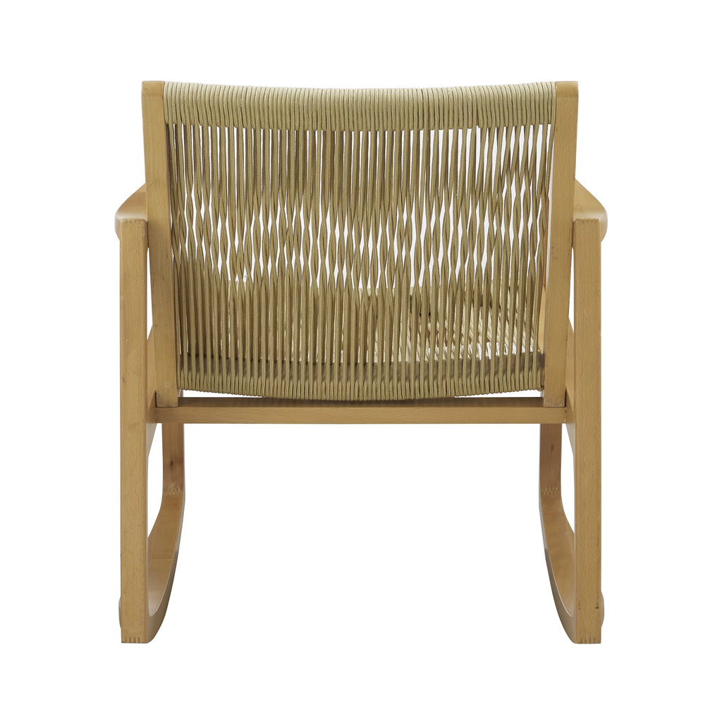 Natural Woven Rope Beechwood Rocking Chair B86250