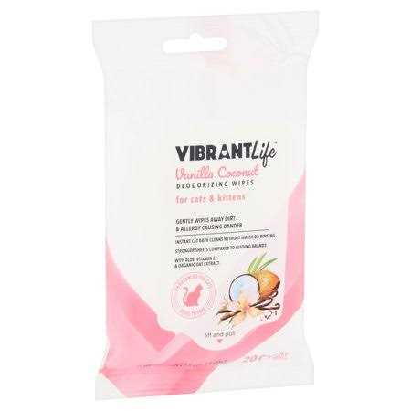 Vanilla Coconut Deodorizing Wipes for Cats & Kittens C3454