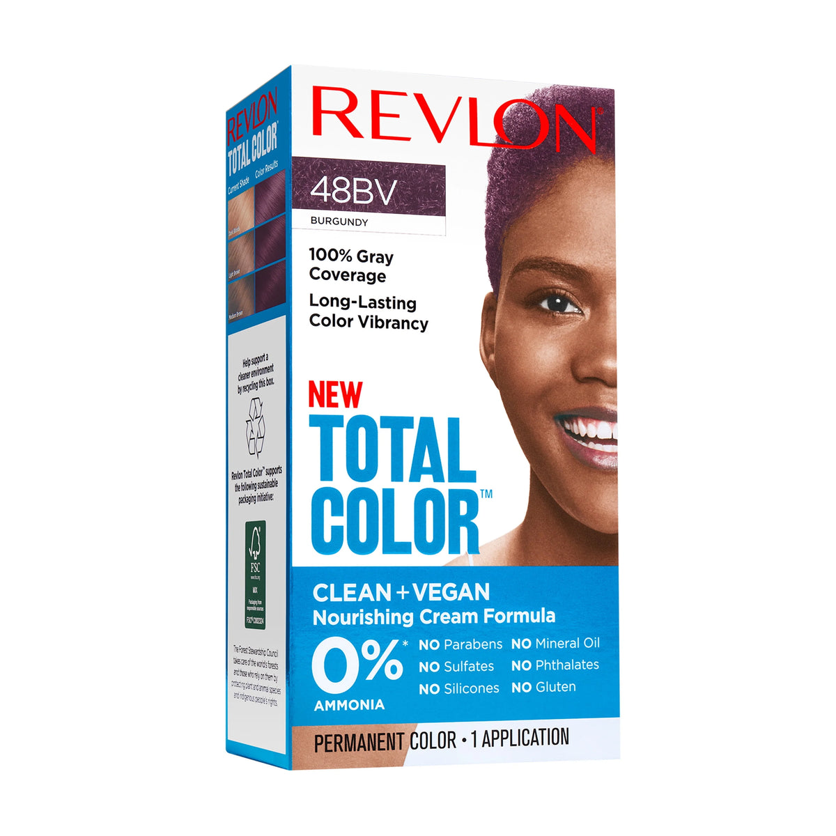 Permanent Hair Color, 100% Gray Coverage, 535 Medium Golden Mahogany, 5.94 fl oz W348655