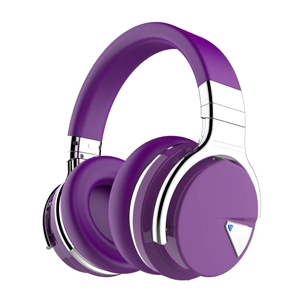 Active Noise Cancelling Bluetooth Headphones with Mic Deep Bass Wireless Over Ear Black X163419