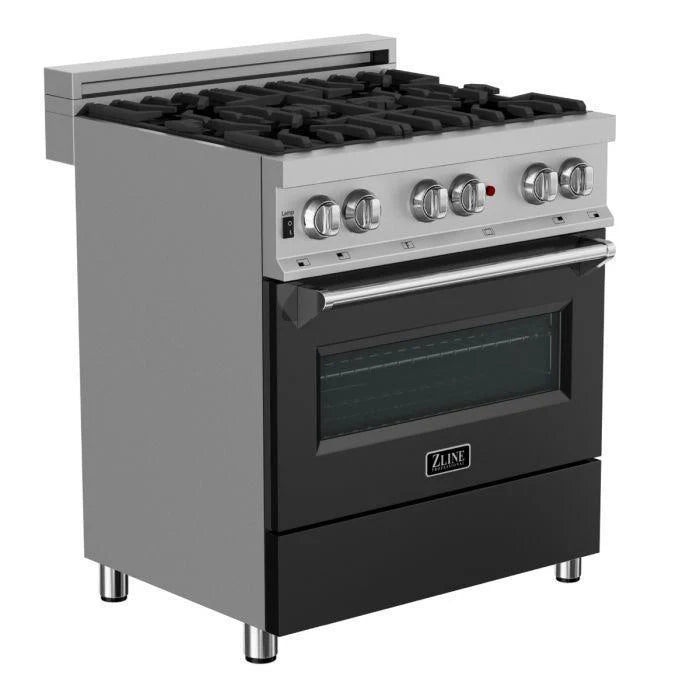 30 in. Gas Burner Electric Oven Stainless Black Matte Door M68388