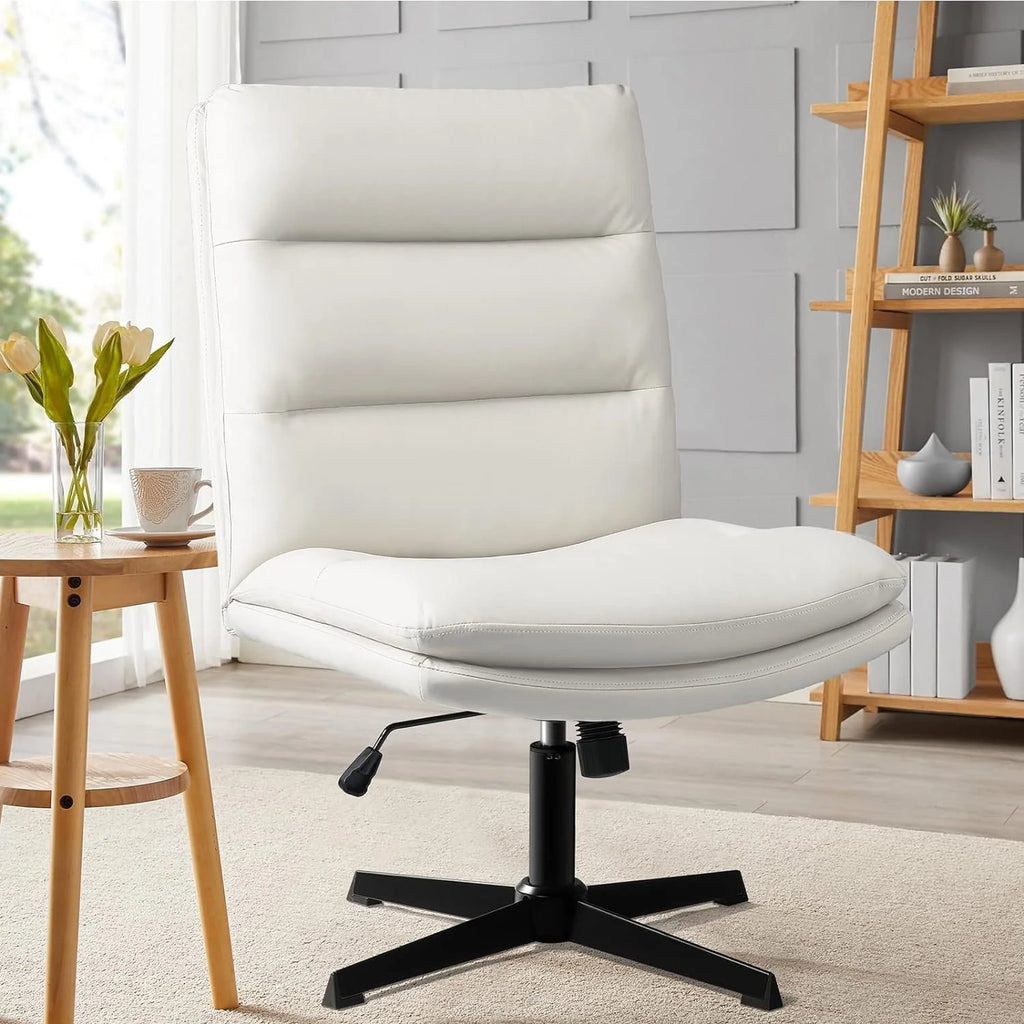 High Back Armless PU Leather Office Desk Chair B697781
