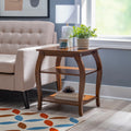 2- Shelf Indoor Accent Side Table, 23" Tall, Hazelnut E1250