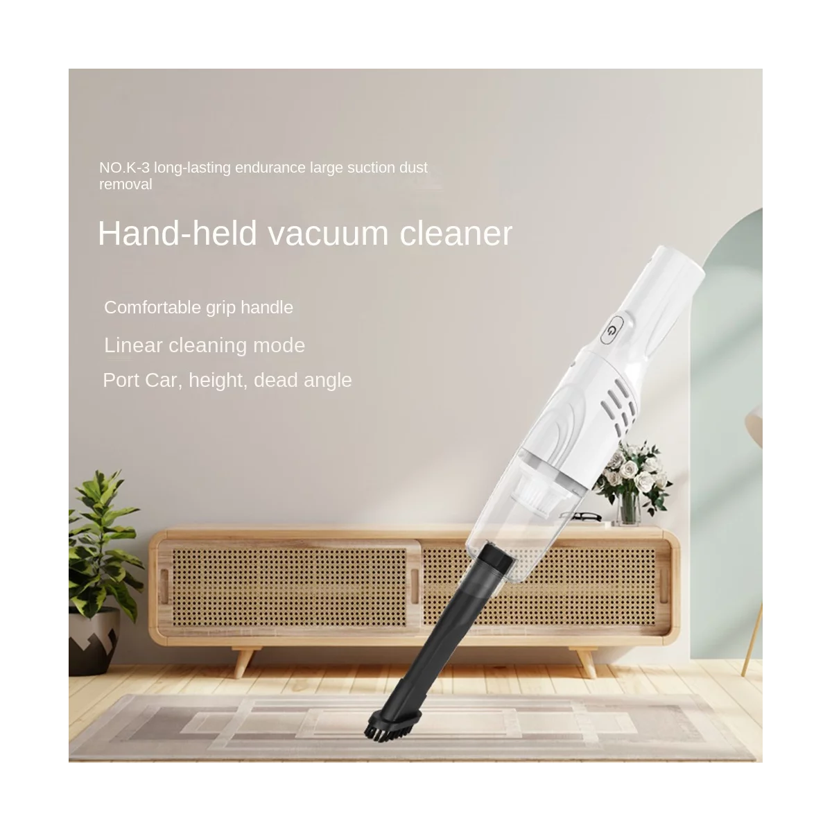 3 in 1 Portable Rechargeable Handheld Car Vacuum Cleaner Black Y88871