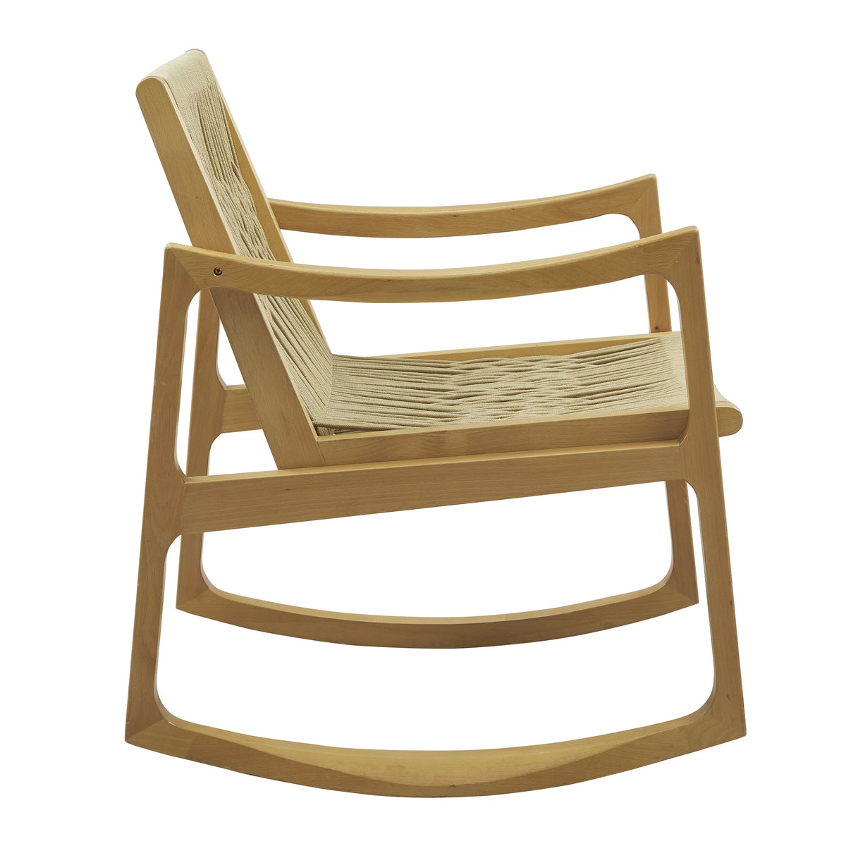 Natural Woven Rope Beechwood Rocking Chair B86250