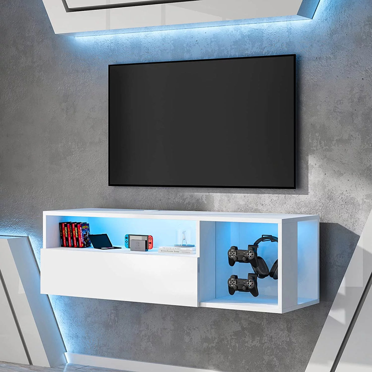 39.3 inches Floating TV Stand with Lights A61337