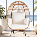 Oversized PE Wicker Egg Chair with 4 Thicken Cushions V320268