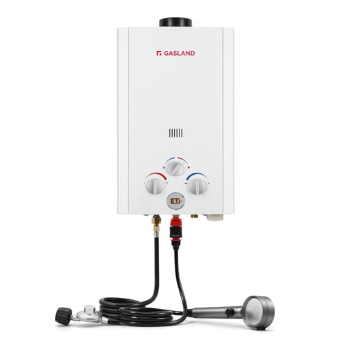 Propane Tankless Water Heater 6L, Portable Outdoor Hot Water Heater, White H413