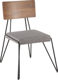 Grey Fabric Dining Chair Set of 2 F853507