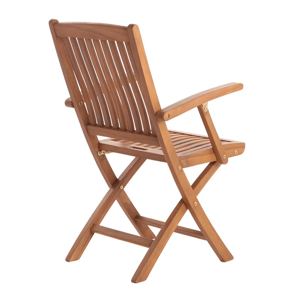 Brown Folding Chair with Arm Rests R961694