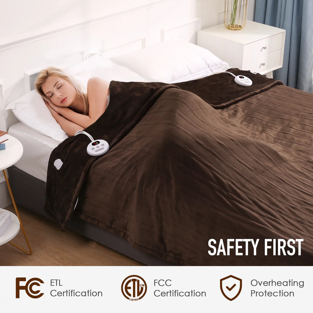 Brown Queen Size Electric Heated Blanket Z46747