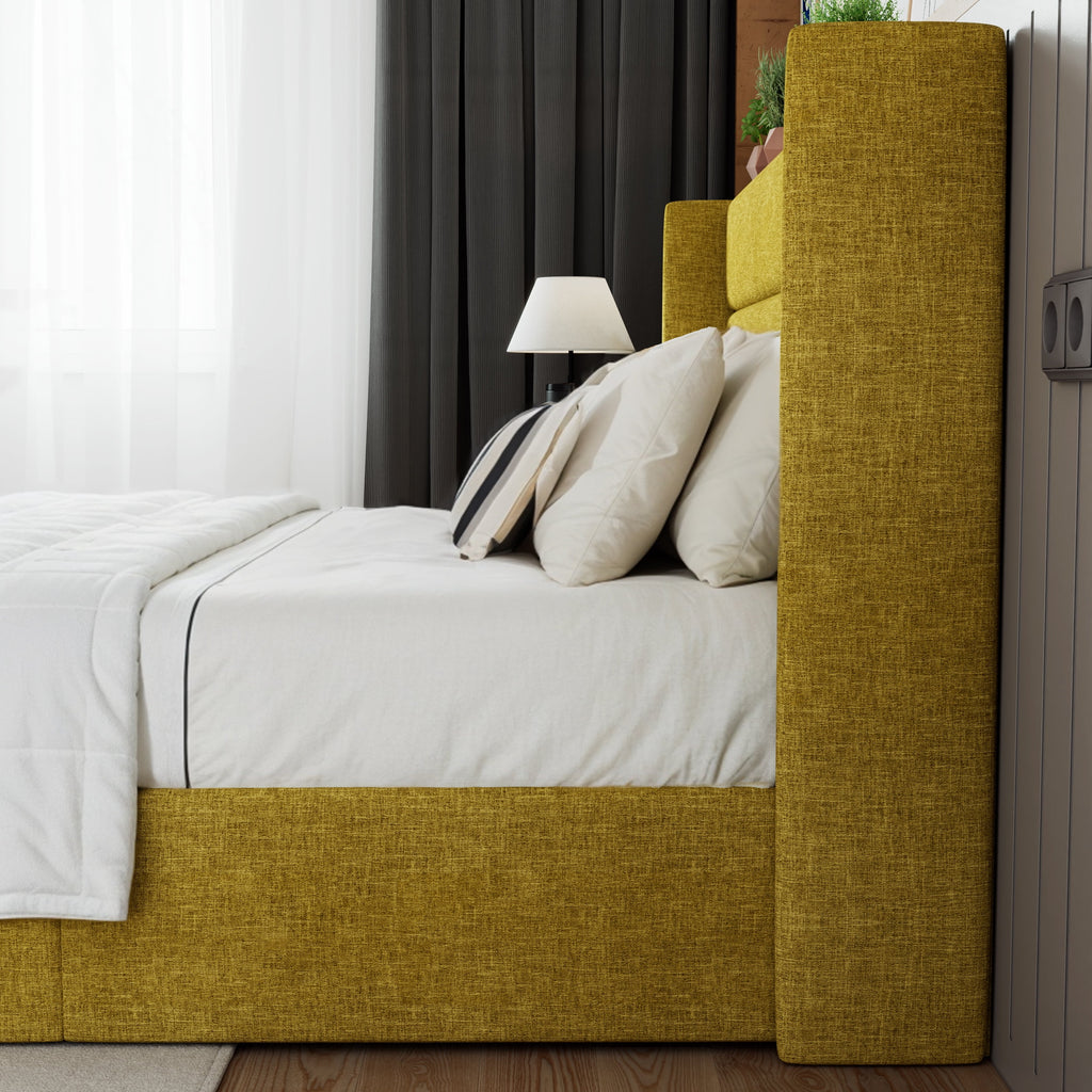 Grey King Size Lift Up Platform Bed Frame with Storage M55578