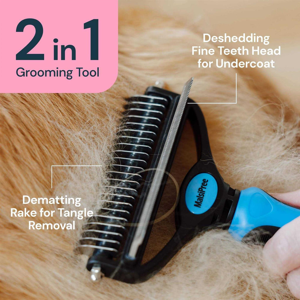 2 in 1 Deshedding Tool and Undercoat Rake Y926