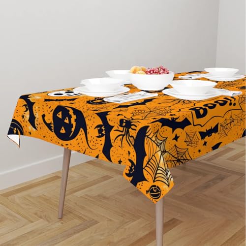 Skull Skeleton Rectangle Table Cloth 60 x 120 inch Fabric Tablecloth E2064