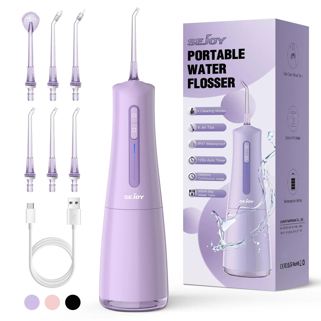 Cordless Water Flosser 300mL USB Rechargeable Pink K9952