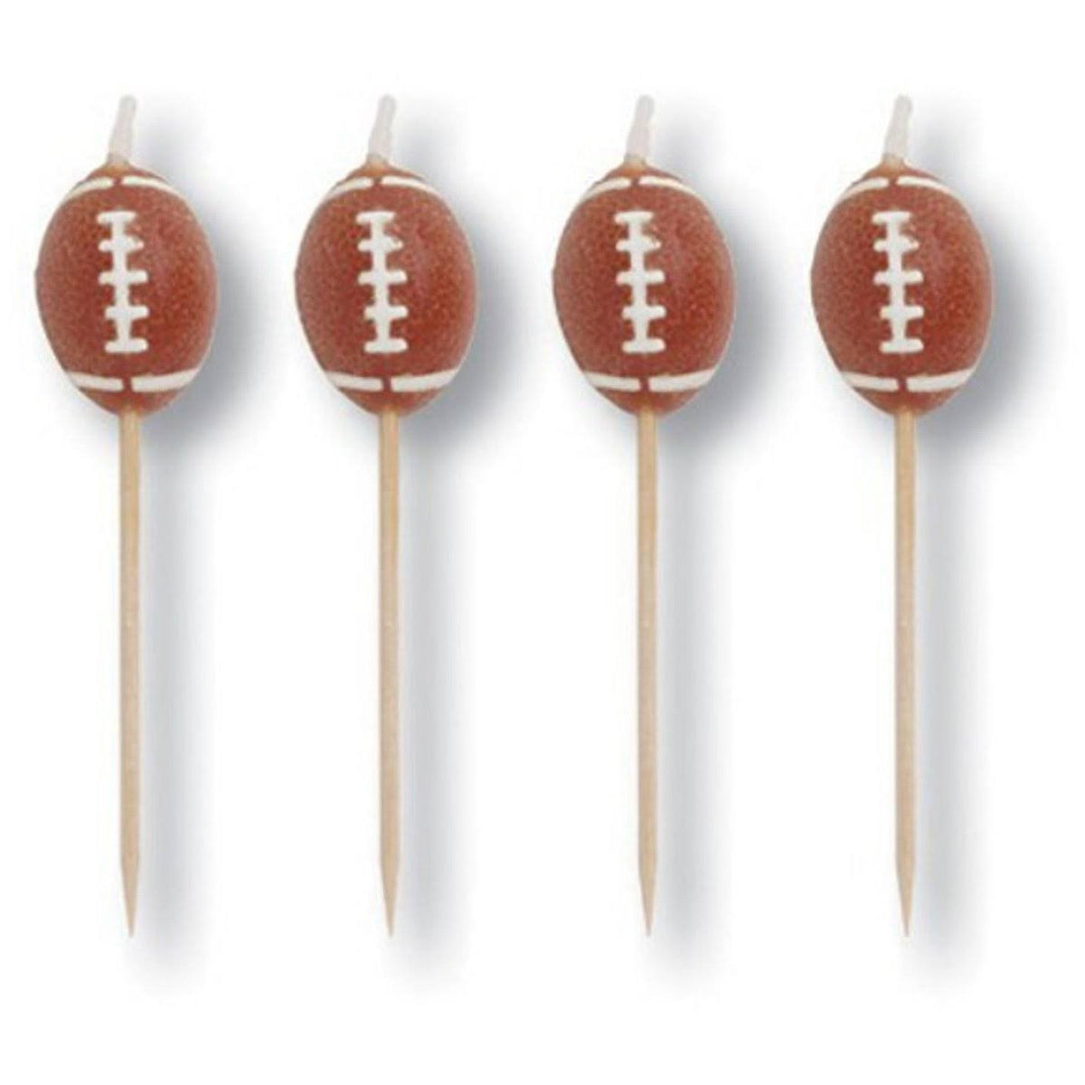 Molded Wax Football Cupcake Pick Candles V491711