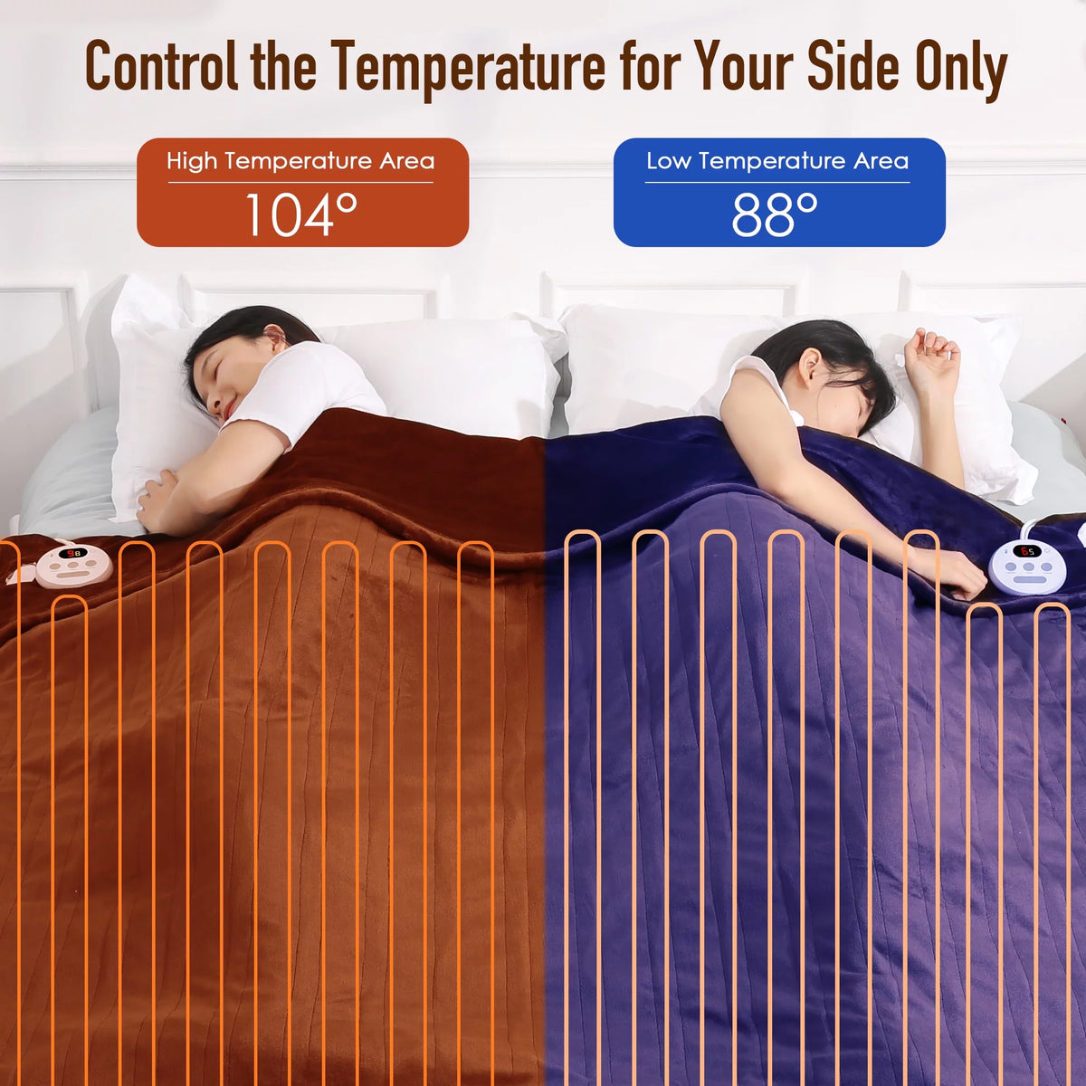 Brown Queen Size Electric Heated Blanket Z46747