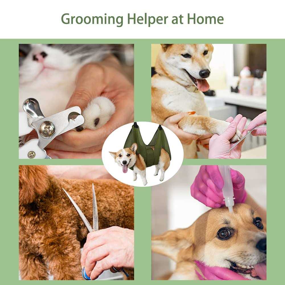 Pet Dog Grooming Hammock Harness with Nail Clippers J4934