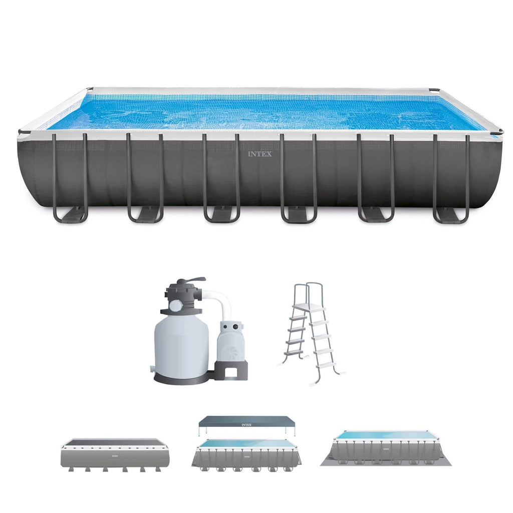 24' x 12' x 52 Rectangular Frame Swimming Pool with Pump S574081