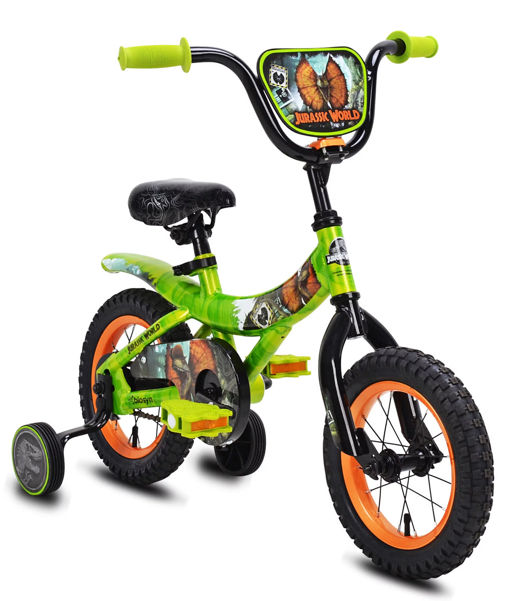 Green and Orange 12-inch Boy's Bicycle with Training Wheel I62798