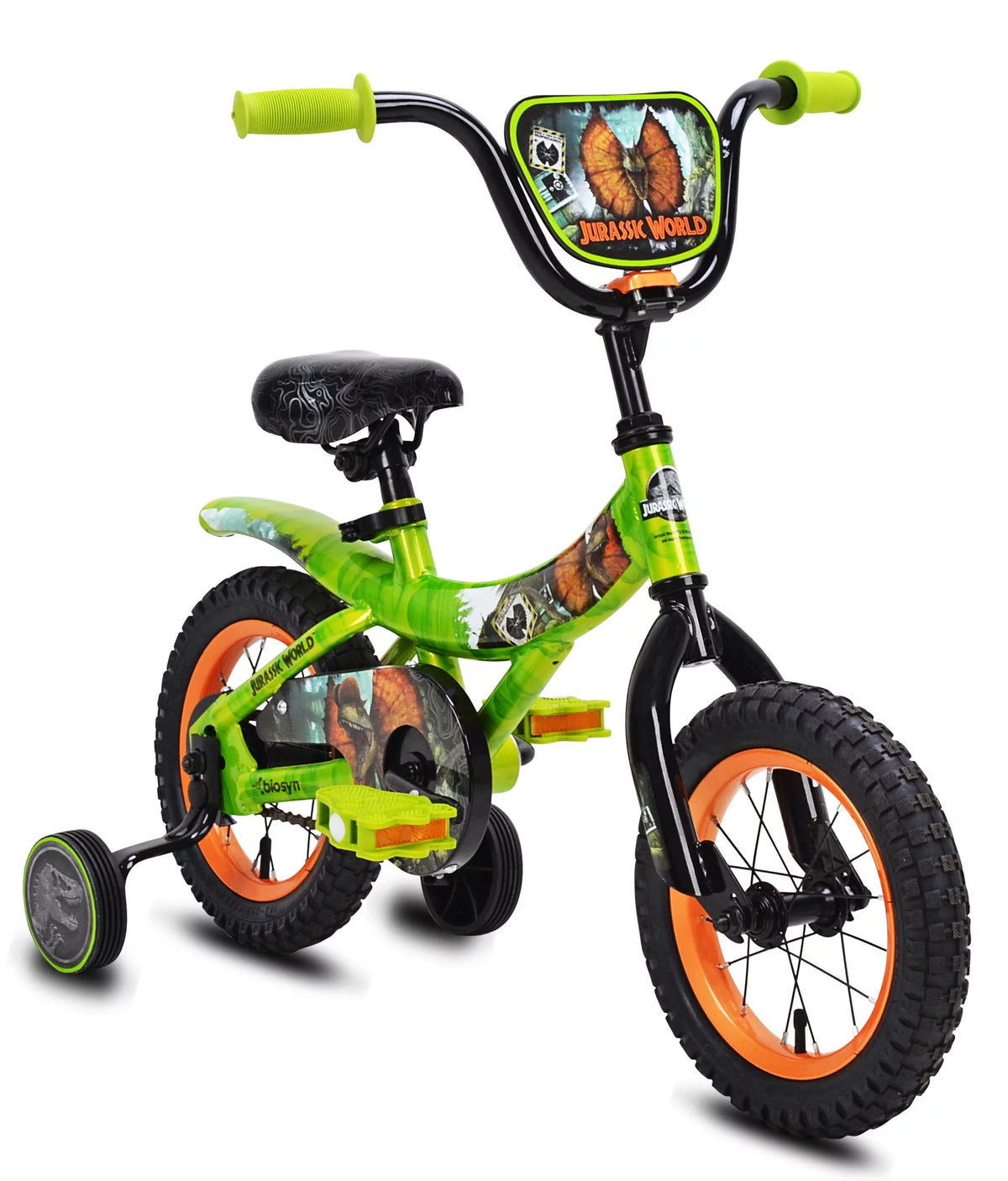 Green and Orange 12-inch Boy's Bicycle with Training Wheel I62798