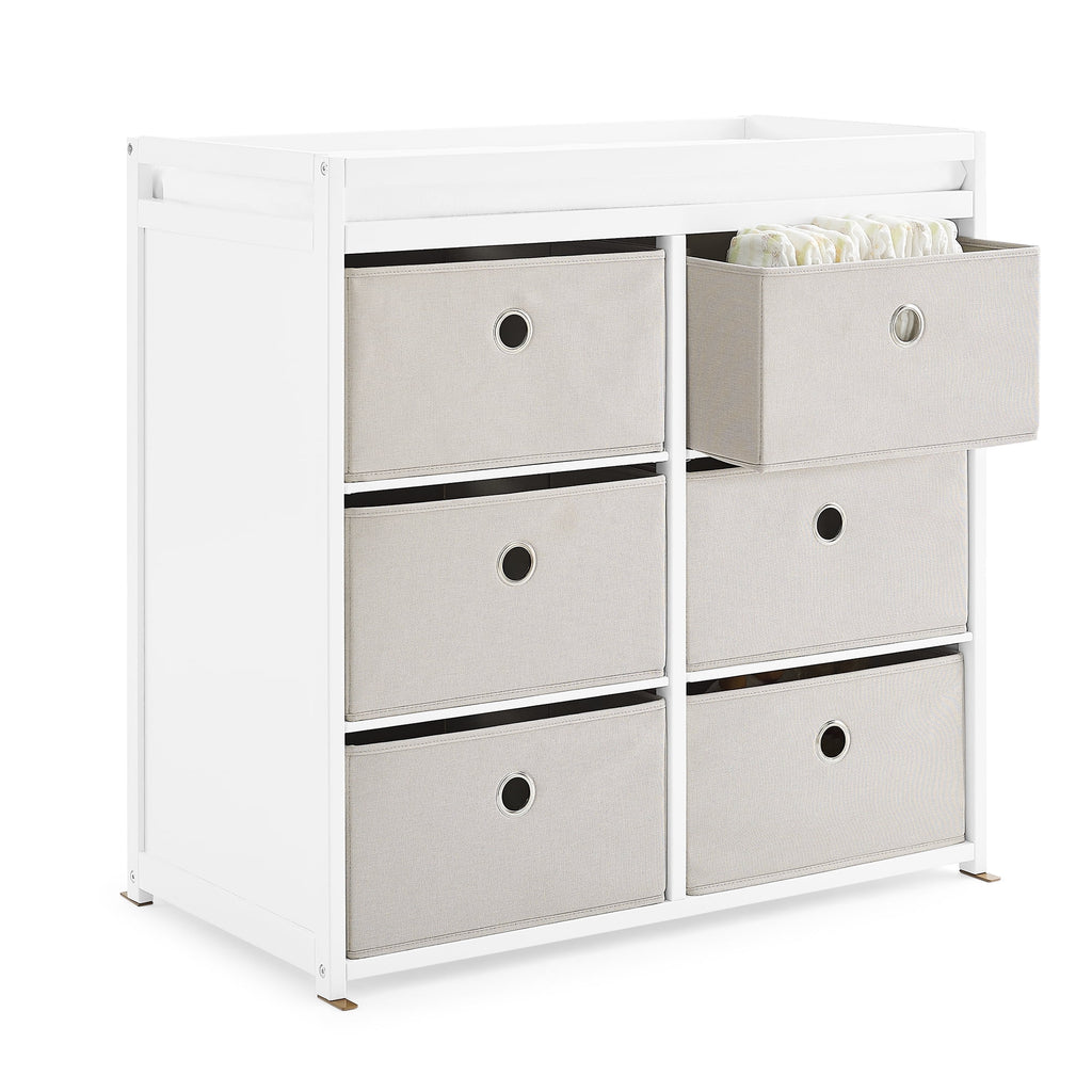 Changing Table with Fabric Bins X146