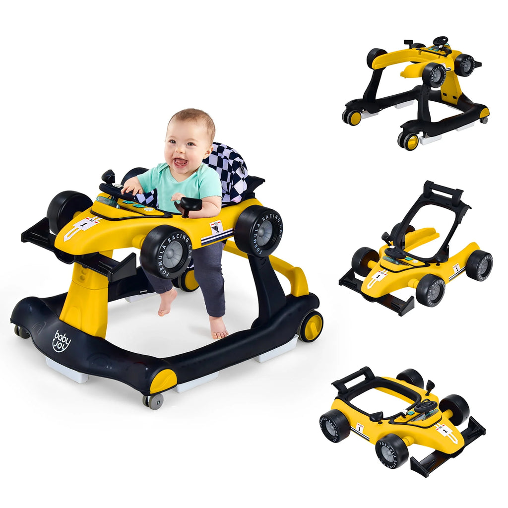 Foldable Adjustable Height Blue Baby Walker O7368