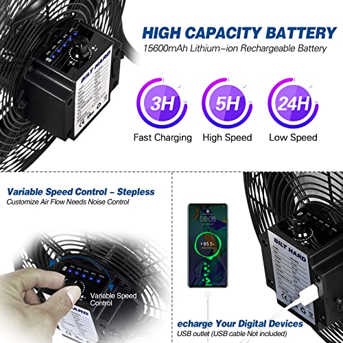 16 Inch Rechargeable Battery Operated Portable Floor Fan W197