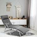 Black Outdoor Folding Chaise Lounge Chair with Cushion I9013