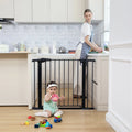 Baby Safety Gate, 29.5''- 40.5'' Wide Pressure Mount, Black Z797249