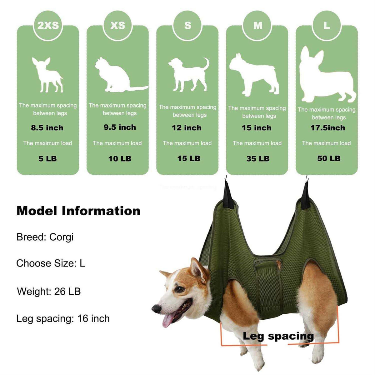 Pet Dog Grooming Hammock Harness with Nail Clippers J4934