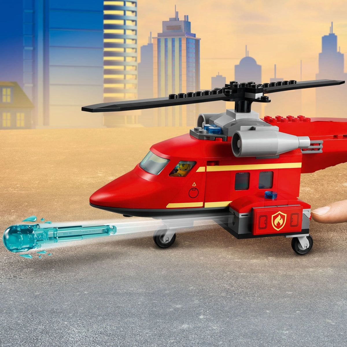 Fire Rescue Helicopter Building Toy and Playset 212 Pieces D11218