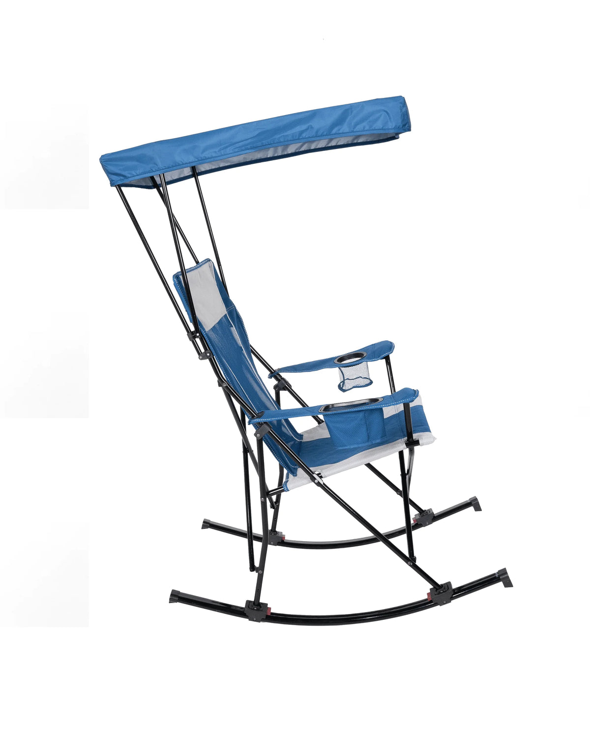 Blue and Grey Mesh Rocking Camp Chair with Canopy P971