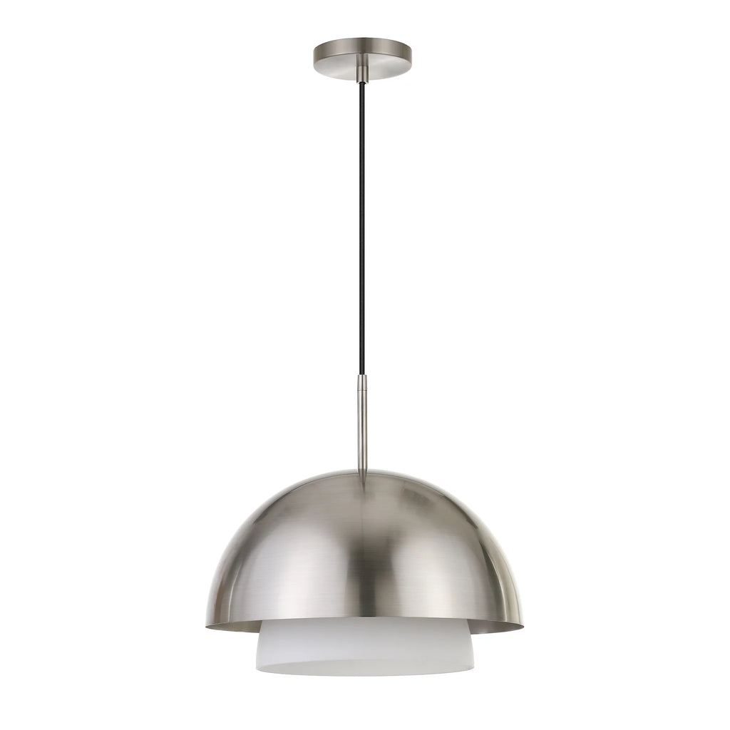 1-Light Brass Pendant with Seeded Glass Shade M90789