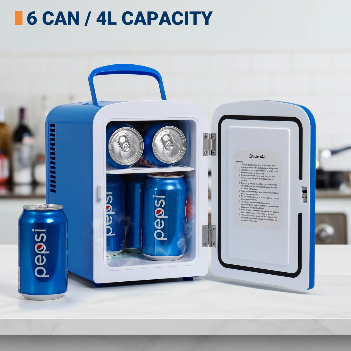 4L 6 Can Portable Electric Cooler Mini Fridge F27270