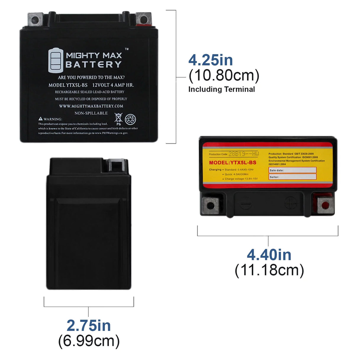 YTX5L-BS Replacement Battery B269