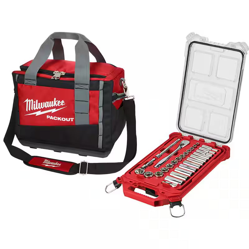 3/8 in. Drive SAE Ratchet and Socket Mechanics Tool Set (28-Piece) I2542