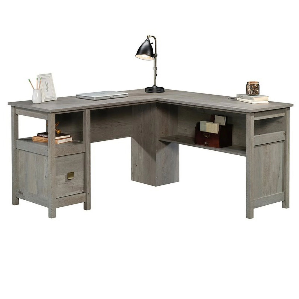 L-shaped Farmhouse Engineered Wood Writing Desk C855