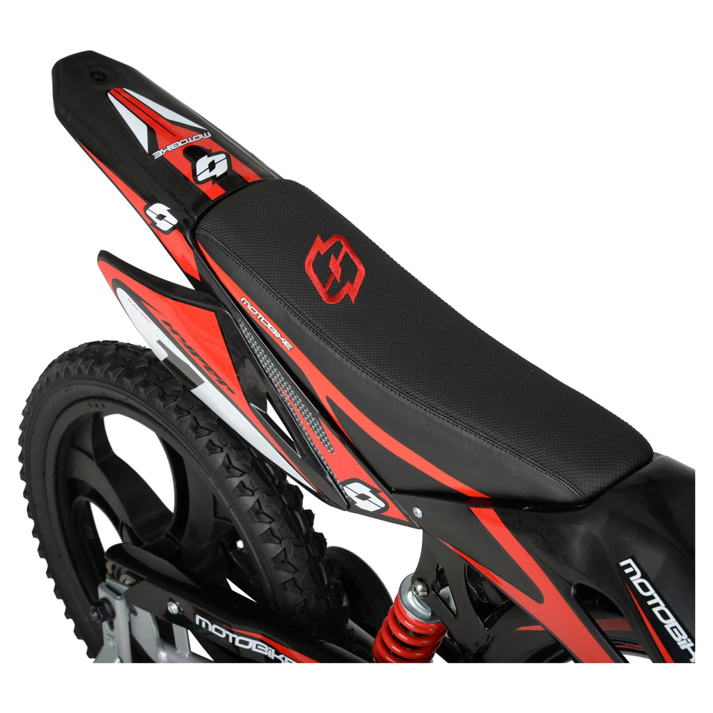 16 Kids Moto Bike with Training Wheels, Black/Red F681