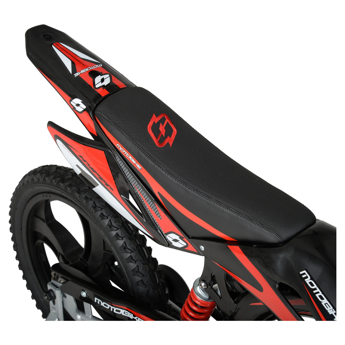 16 Kids Moto Bike with Training Wheels, Black/Red F681