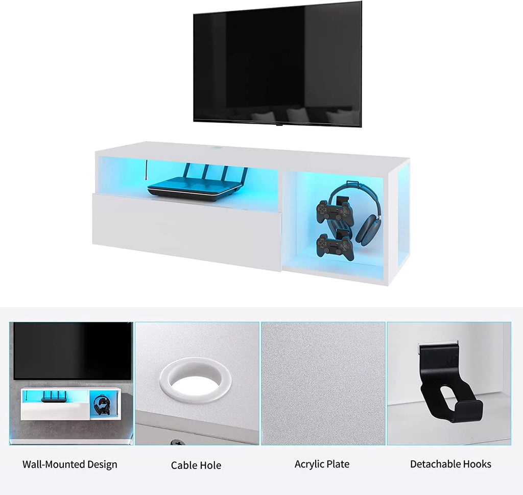 39.3 inches Floating TV Stand with Lights A61337