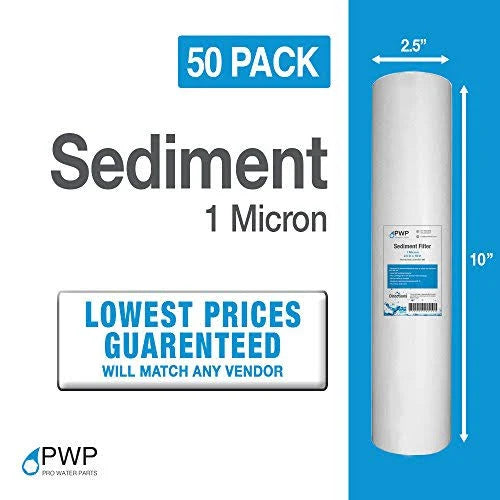 Sediment Water Filter Replacement Cartridges 10x2.5 1 Micron 50 Pack U538208