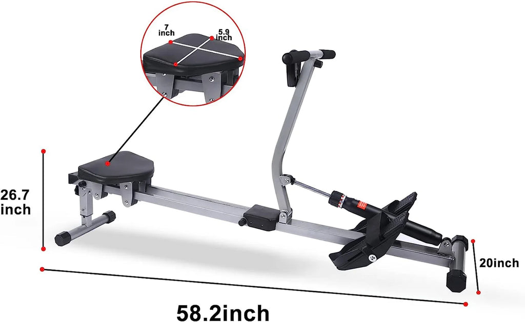 Rowing Machine with Adjustable Resistance and Digital Monitor V151872