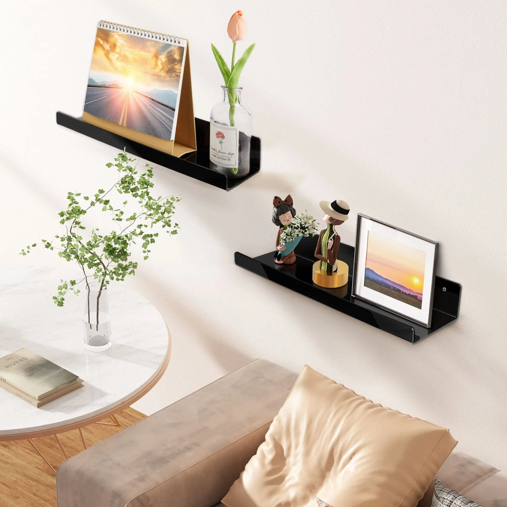 15 Acrylic Floating Shelves Wall Mounted, 4pack Clear Acrylic Shelves T63010