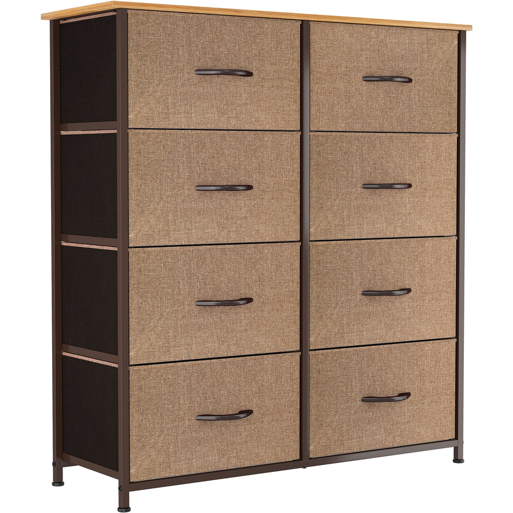 Light Gray 8 Drawer Vertical Dresser with Shelf N159241
