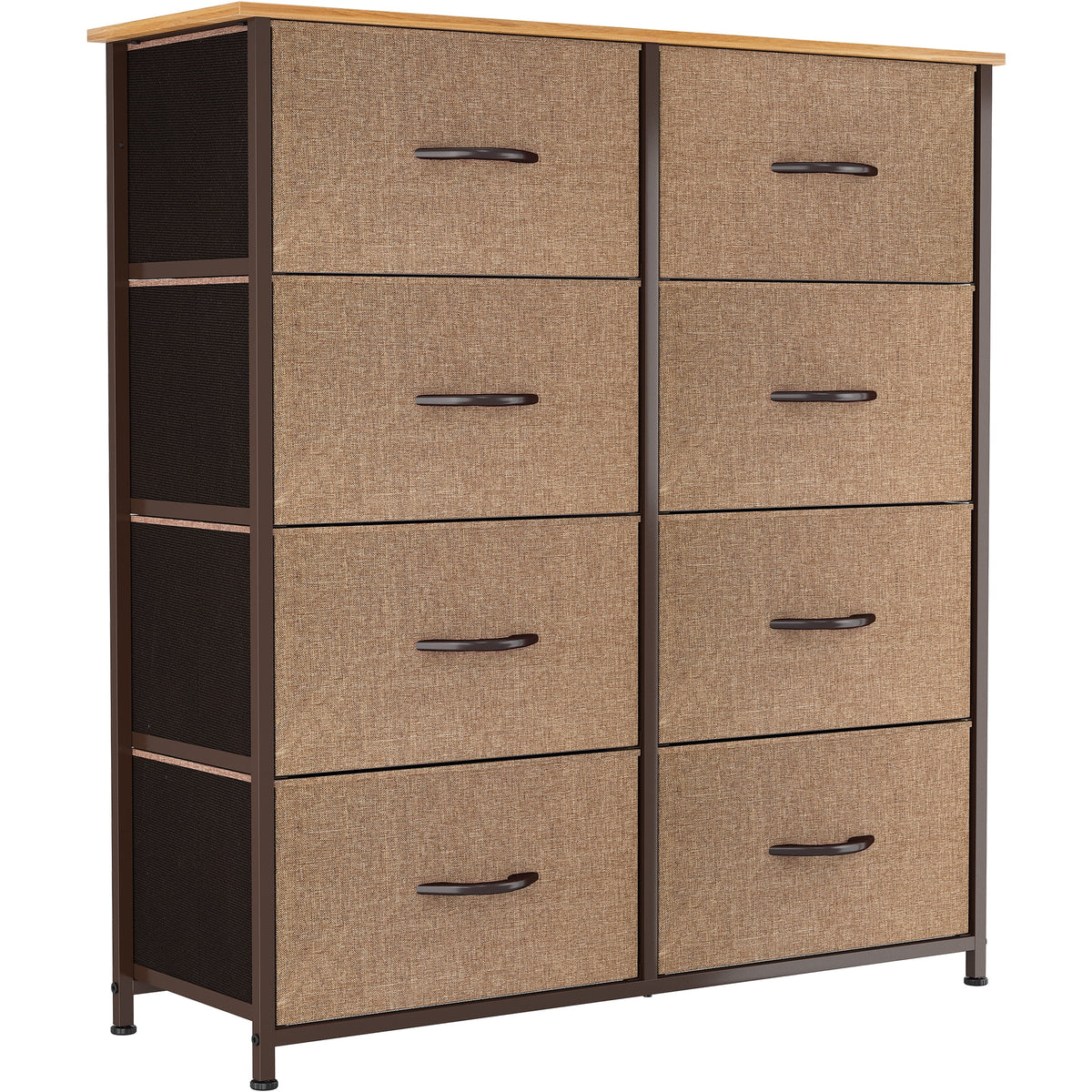 Light Gray 8 Drawer Vertical Dresser with Shelf N159241