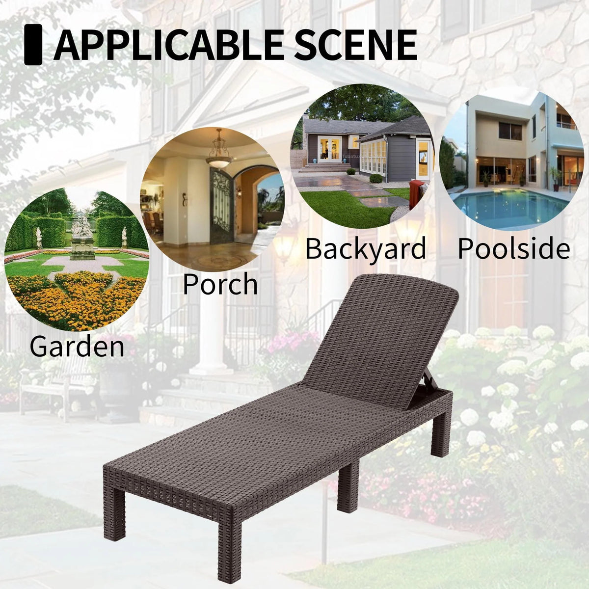 Chaise Lounge Set of 2 with 6 Backrest Angles and Canopy A3815