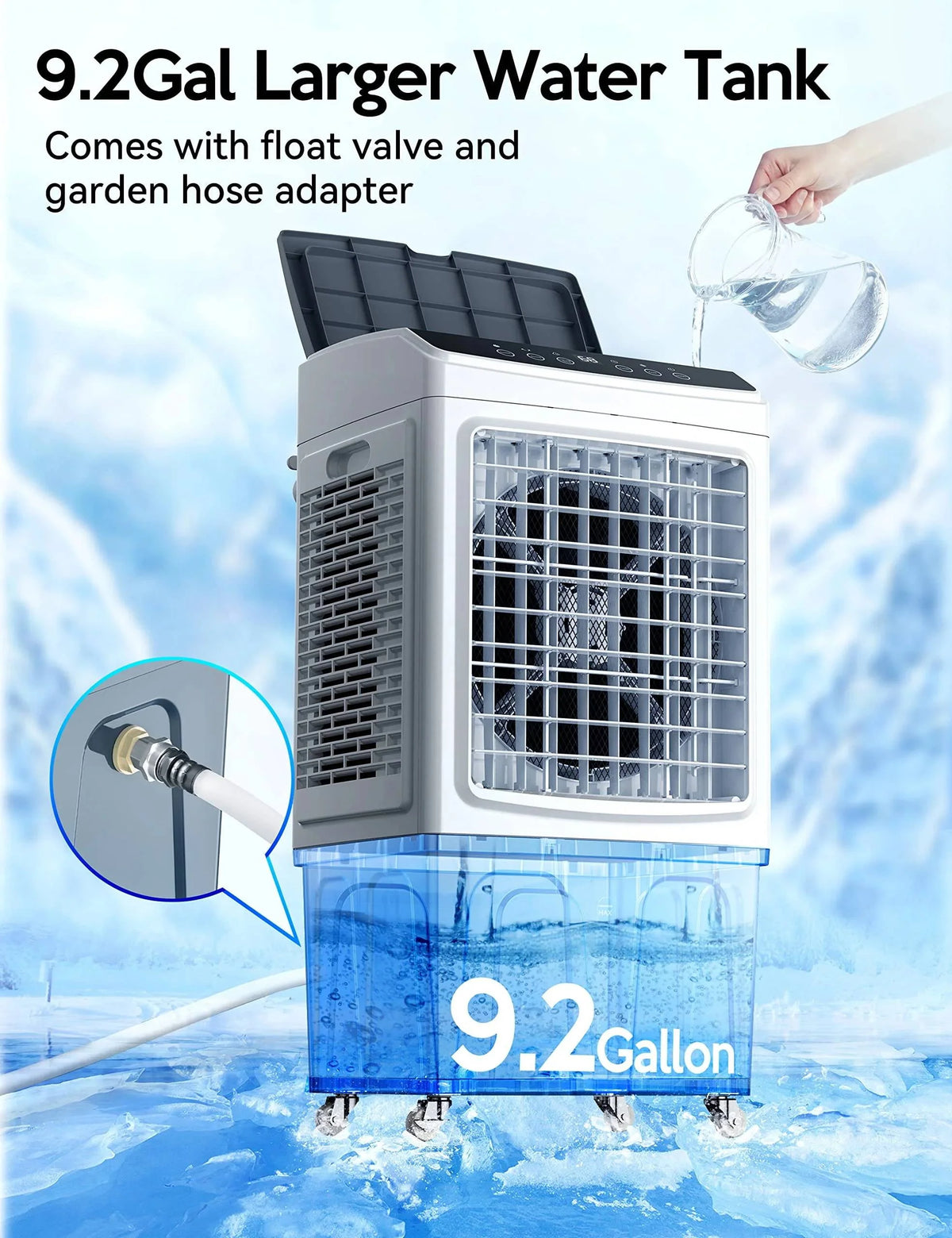 Evaporative Air Cooler, 2200CFM 9.2Gallon with Remote Control N8250