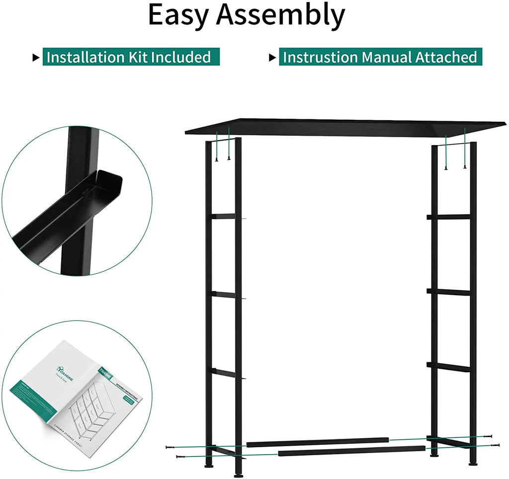 4 Drawers Dresser Storage Tower Black Grey H5441