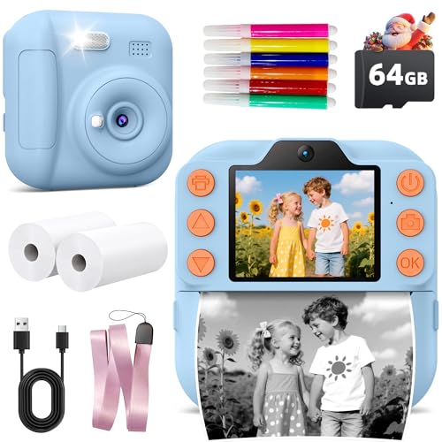 Instant Print Kids Camera 64GB SD Card Pink R639586
